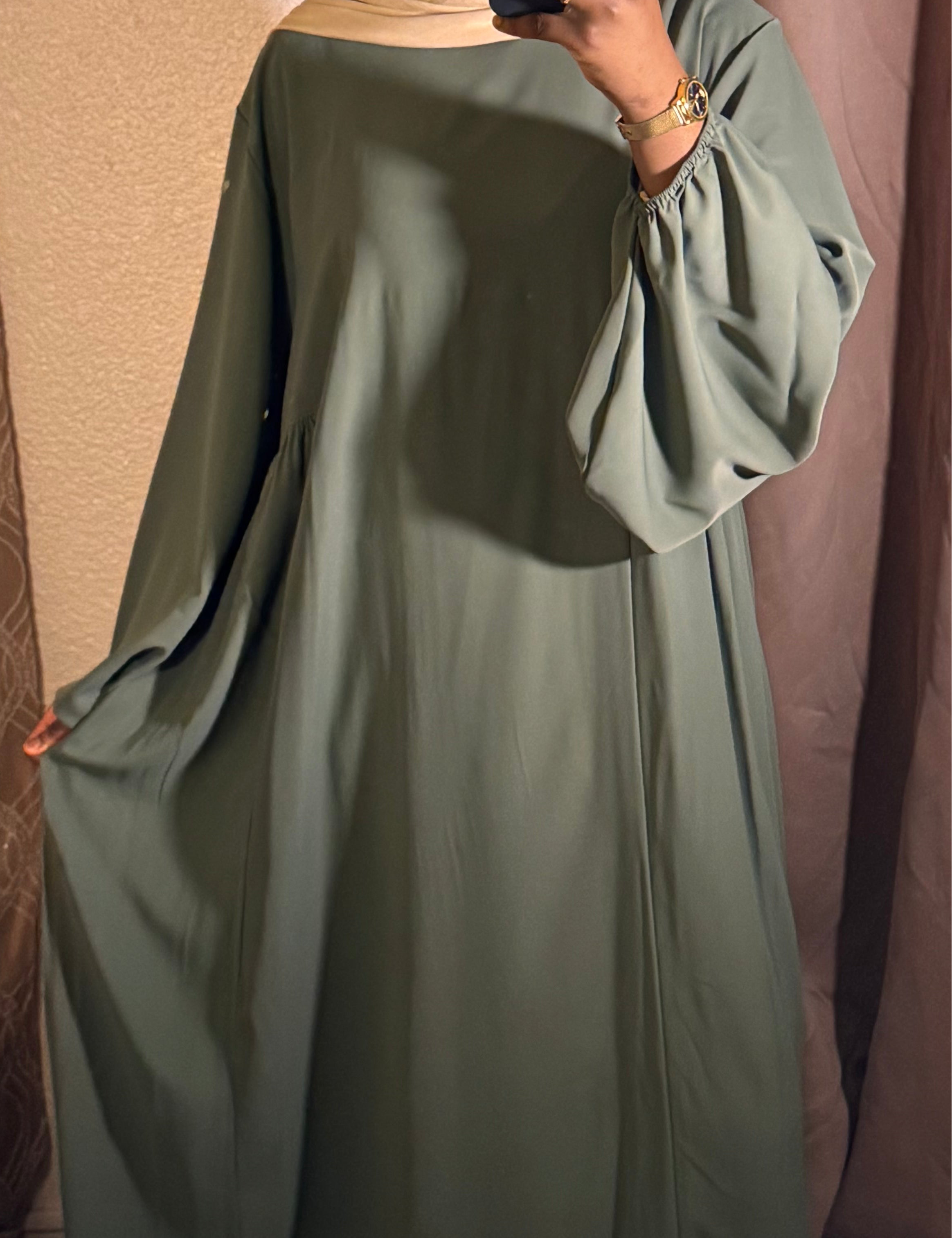Abaya manche bouffante