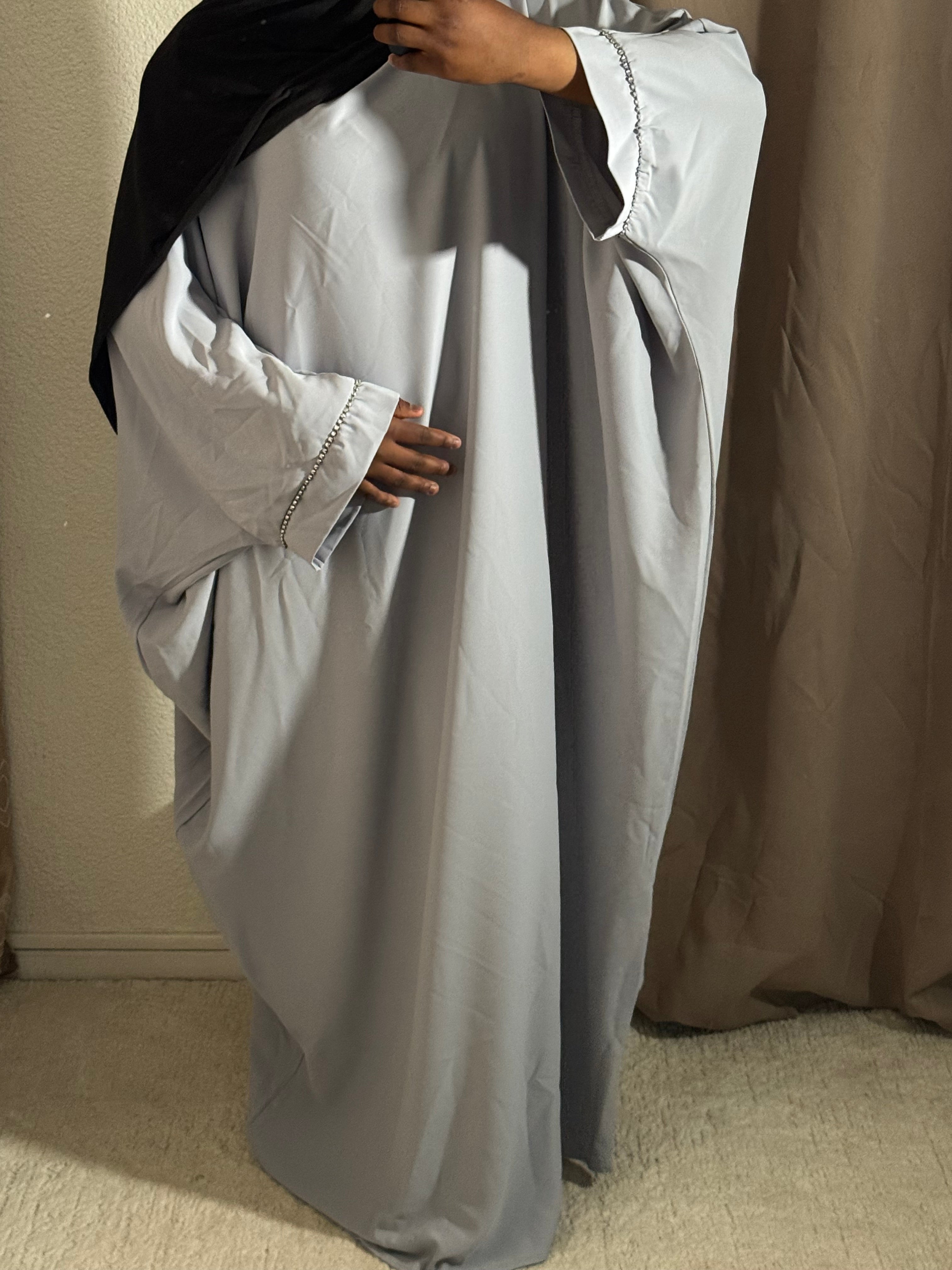 Abaya sade à strass