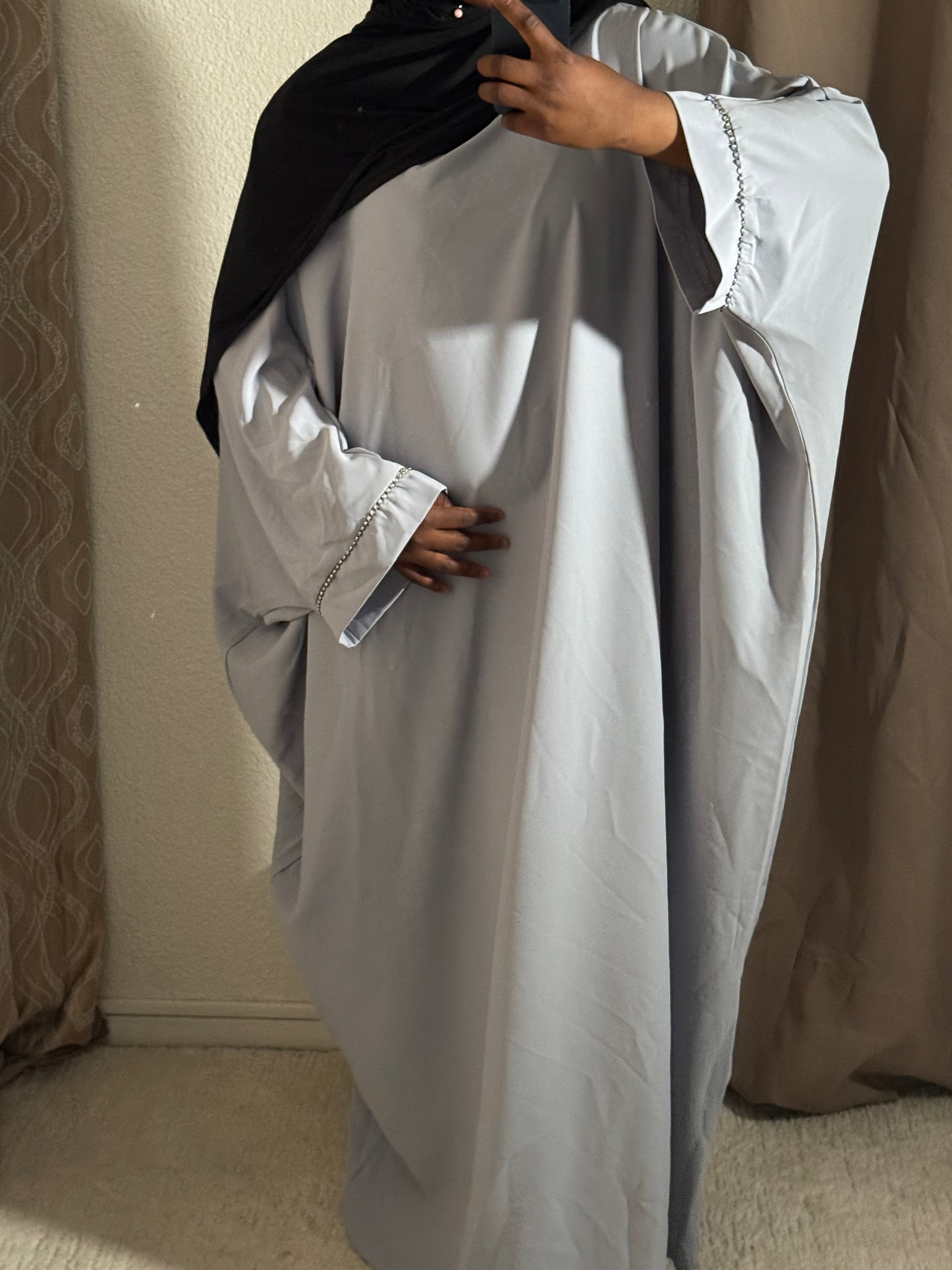Abaya sade à strass