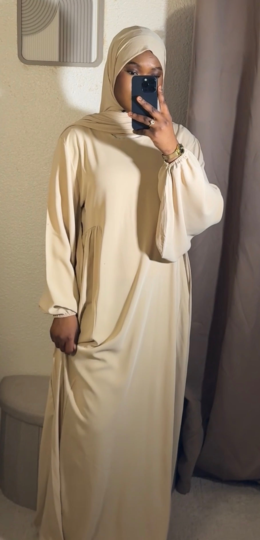 Abaya manche bouffante