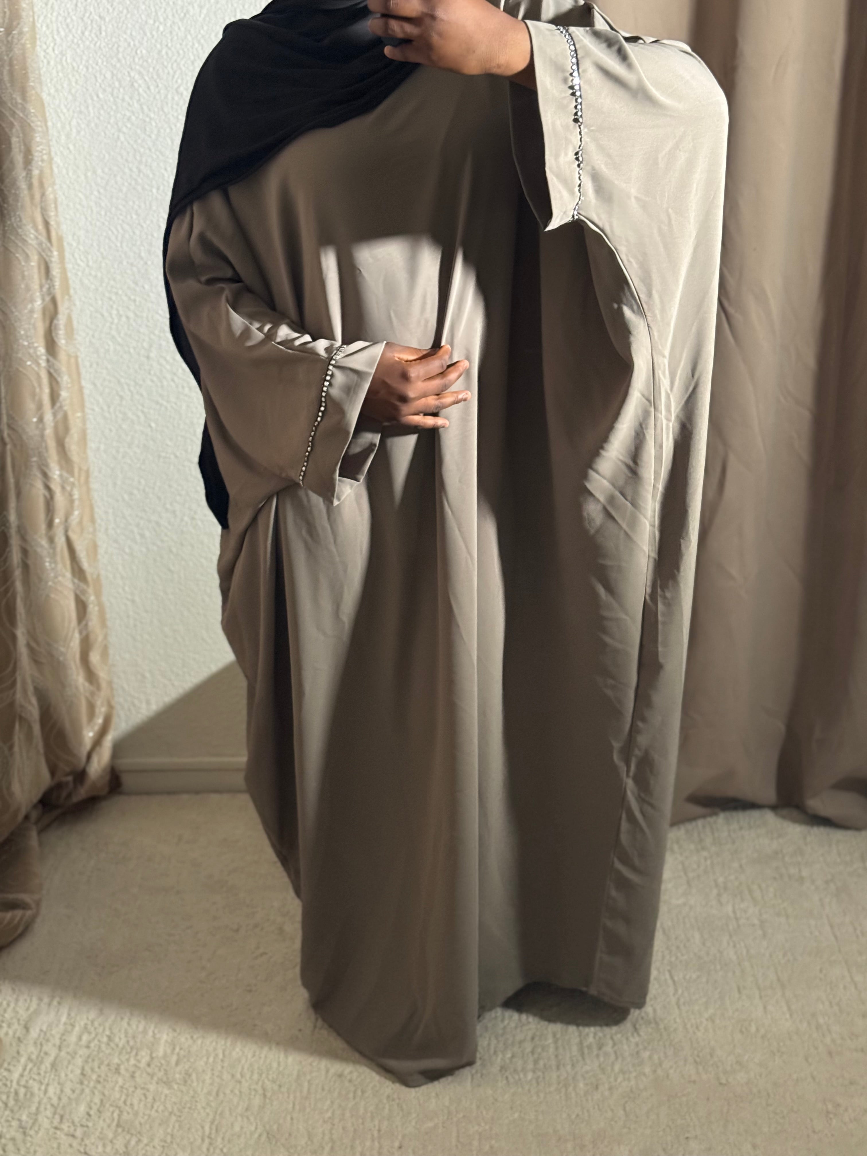 Abaya sade à strass