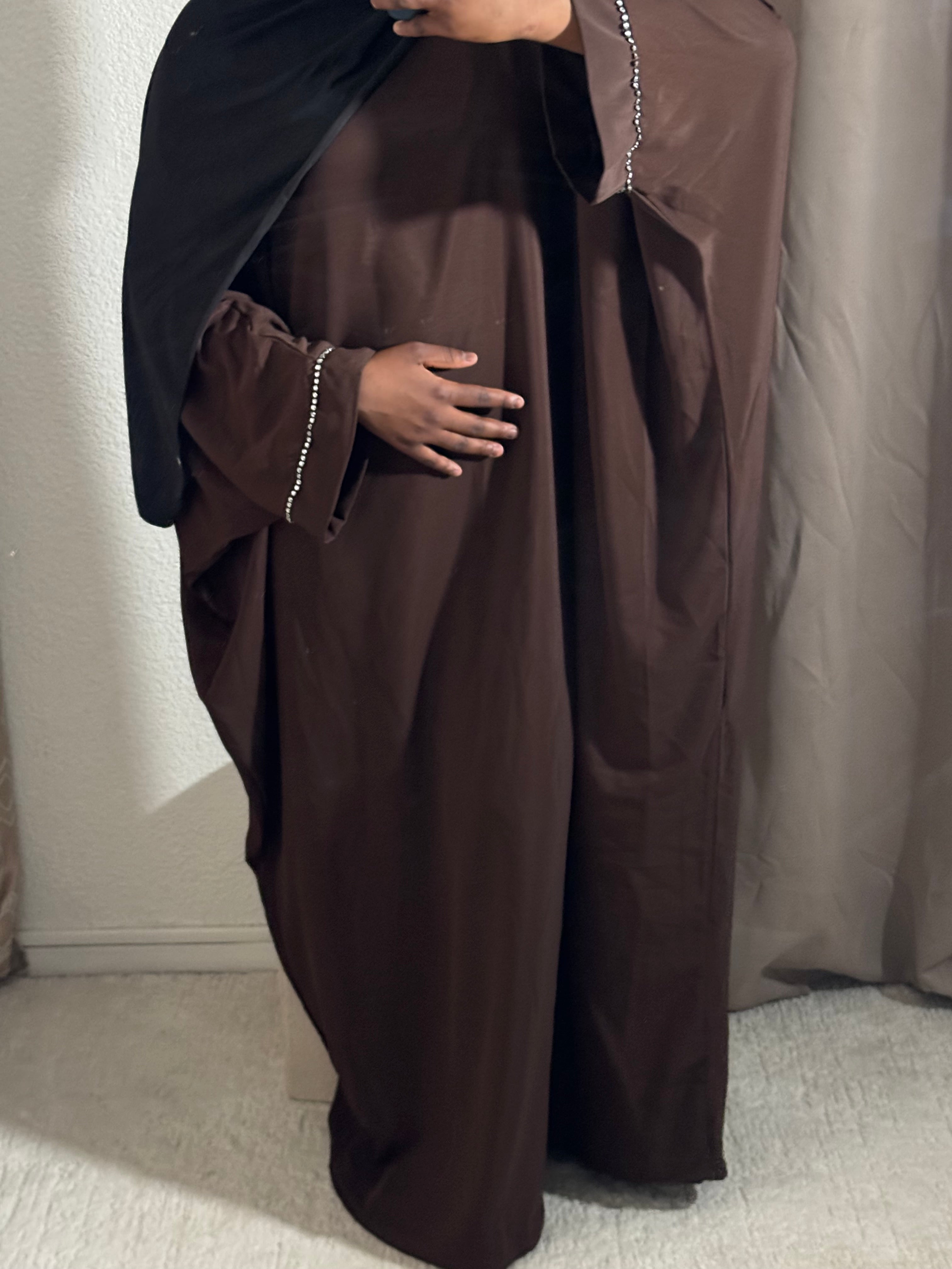 Abaya sade à strass