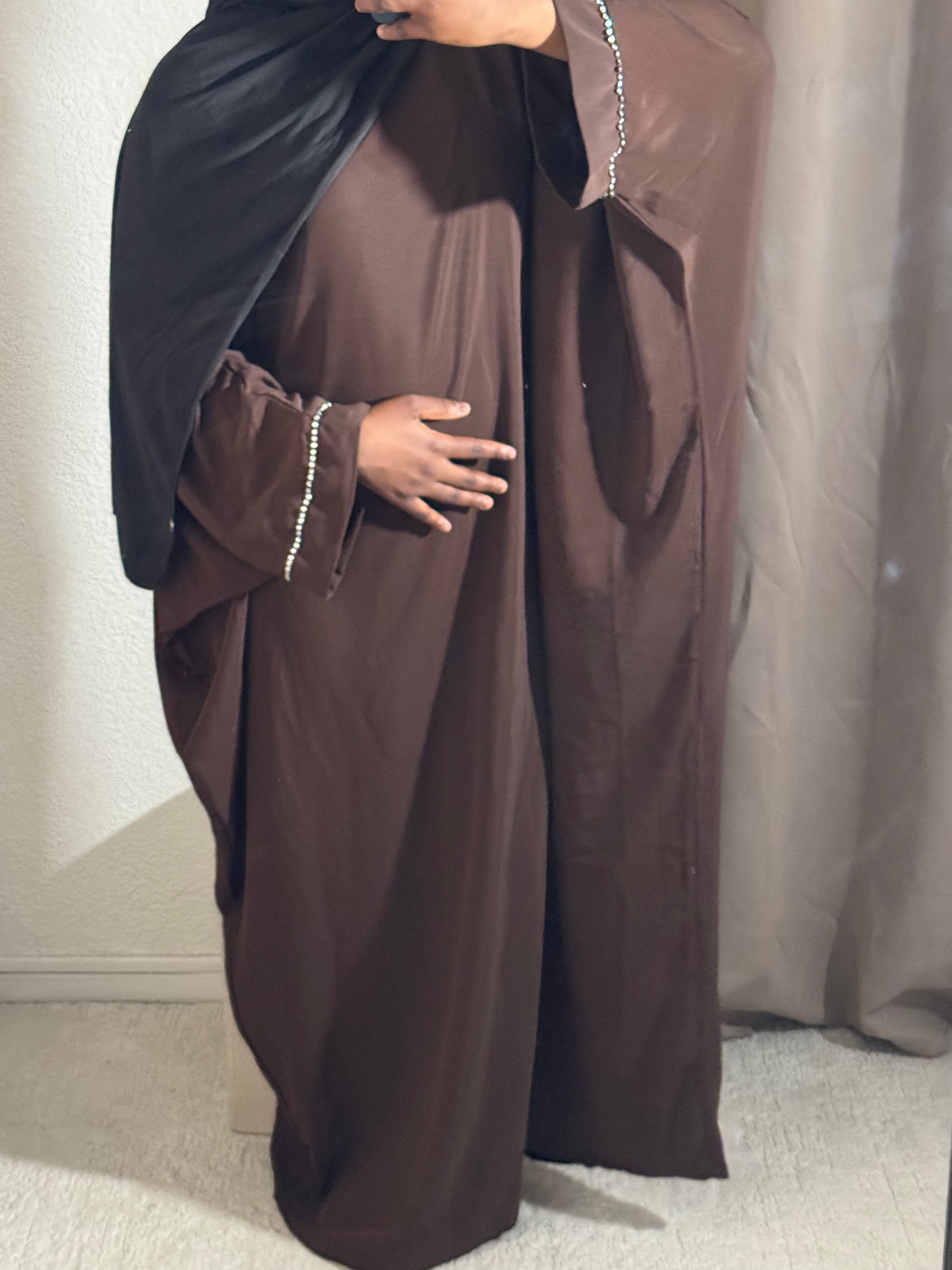 Abaya sade à strass